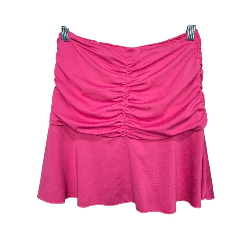Pink Ruched Women's Skirt Y2K Style